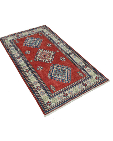 Kazak 2' 11" X 4' 11" Hand Knotted Wool Rug 2' 11" X 4' 11" (89 X 150) / Red / Wool