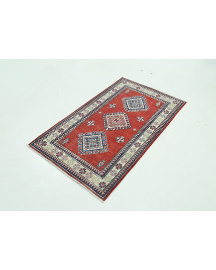 Kazak 2' 11" X 4' 11" Hand Knotted Wool Rug 2' 11" X 4' 11" (89 X 150) / Red / Wool