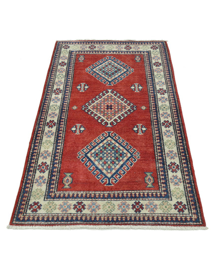 Kazak 2' 11" X 4' 11" Hand Knotted Wool Rug 2' 11" X 4' 11" (89 X 150) / Red / Wool