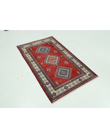 Kazak 3' 0" X 4' 9" Hand Knotted Wool Rug 3' 0" X 4' 9" (91 X 145) / Red / Wool