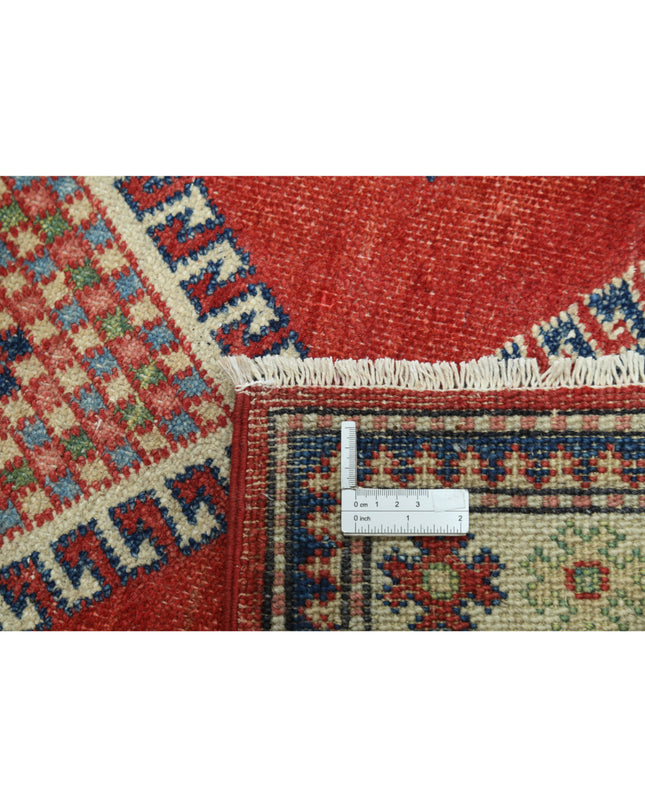 Kazak 3' 0" X 4' 9" Hand Knotted Wool Rug 3' 0" X 4' 9" (91 X 145) / Red / Wool