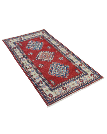 Kazak 2' 1" X 4' 11" Hand Knotted Wool Rug 2' 1" X 4' 11" (63 X 150) / Red / Wool