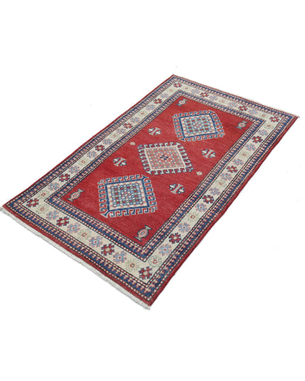 Kazak 2' 1" X 4' 11" Hand Knotted Wool Rug 2' 1" X 4' 11" (63 X 150) / Red / Wool