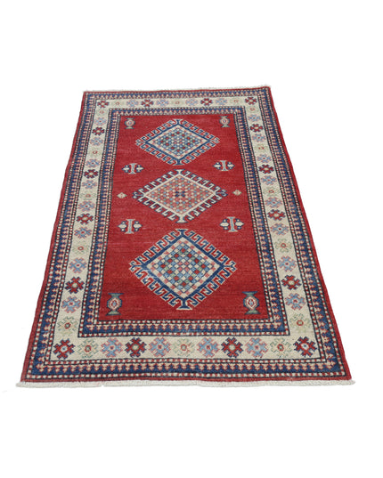 Kazak 2' 1" X 4' 11" Hand Knotted Wool Rug 2' 1" X 4' 11" (63 X 150) / Red / Wool