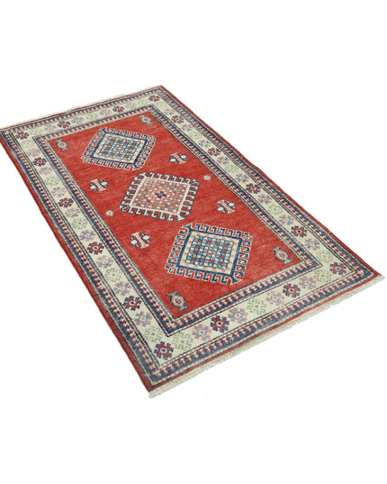 Kazak 2' 10" X 5' 0" Hand Knotted Wool Rug 2' 10" X 5' 0" (86 X 152) / Red / Wool