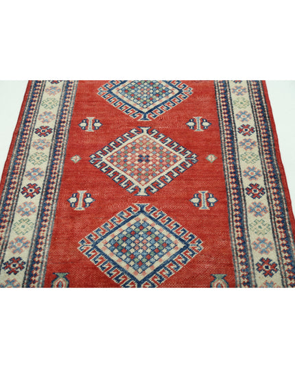 Kazak 2' 10" X 5' 0" Hand Knotted Wool Rug 2' 10" X 5' 0" (86 X 152) / Red / Wool