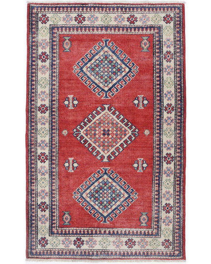 Kazak 2' 10" X 5' 0" Hand Knotted Wool Rug 2' 10" X 5' 0" (86 X 152) / Red / Wool