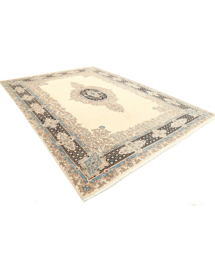 Kerman 9' 11" X 13' 8" Hand Knotted Wool Rug 9' 11" X 13' 8" (302 X 417) / Ivory / Wool