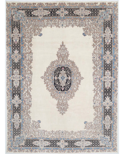 Kerman 9' 11" X 13' 8" Hand Knotted Wool Rug 9' 11" X 13' 8" (302 X 417) / Ivory / Wool