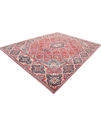 Kerman 9' 9" X 12' 9" Hand Knotted Wool Rug 9' 9" X 12' 9" (297 X 389) / Red / Wool