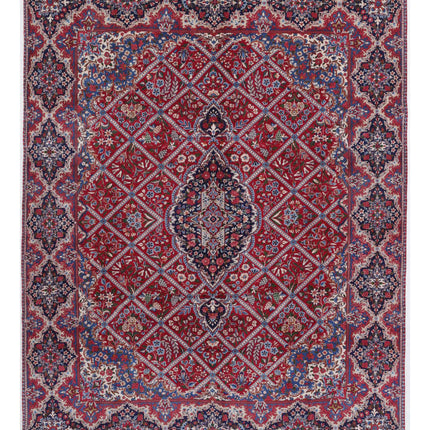 Kerman 9' 9" X 12' 9" Hand Knotted Wool Rug 9' 9" X 12' 9" (297 X 389) / Red / Wool