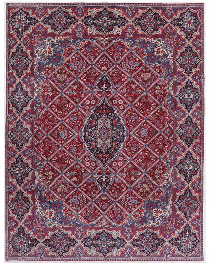 Kerman 9' 9" X 12' 9" Hand Knotted Wool Rug 9' 9" X 12' 9" (297 X 389) / Red / Wool