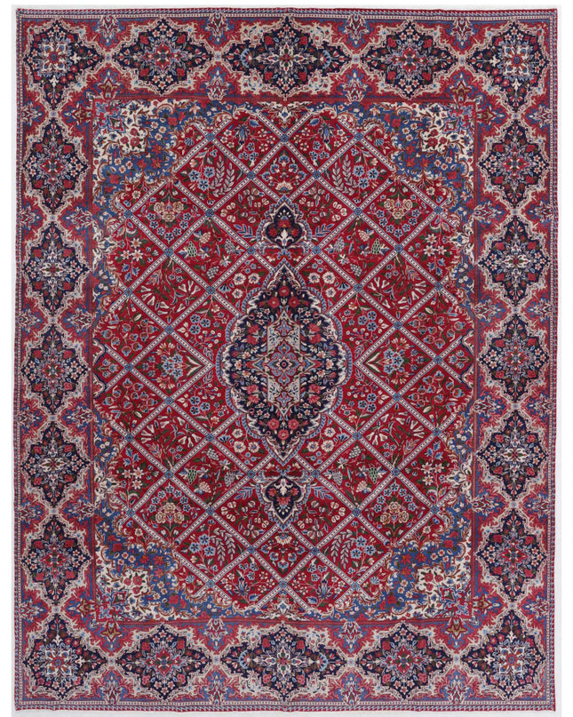 Kerman 9' 9" X 12' 9" Hand Knotted Wool Rug 9' 9" X 12' 9" (297 X 389) / Red / Wool
