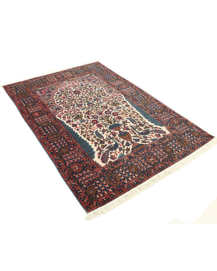 Kerman 4' 5" X 6' 1" Hand Knotted Wool Rug 4' 5" X 6' 1" (135 X 185) / Ivory / Wool