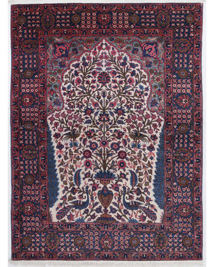 Kerman 4' 5" X 6' 1" Hand Knotted Wool Rug 4' 5" X 6' 1" (135 X 185) / Ivory / Wool