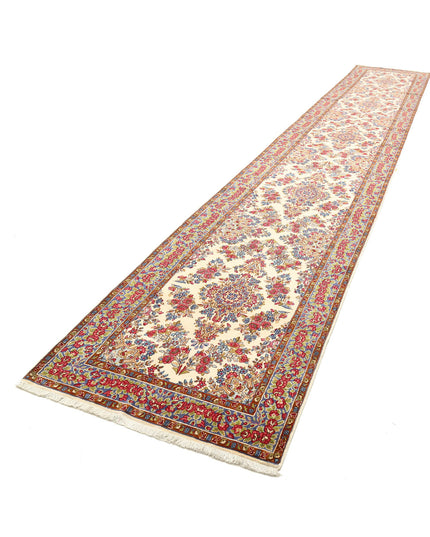 Kerman 3' 5" X 21' 1" Hand Knotted Wool Rug 3' 5" X 21' 1" (104 X 643) / Ivory / Wool