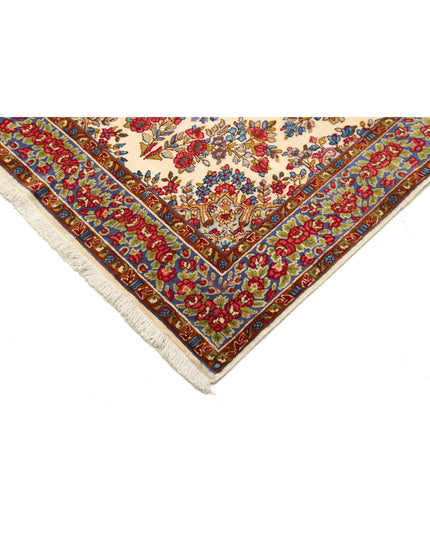 Kerman 3' 5" X 21' 1" Hand Knotted Wool Rug 3' 5" X 21' 1" (104 X 643) / Ivory / Wool