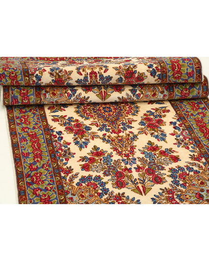 Kerman 3' 5" X 21' 1" Hand Knotted Wool Rug 3' 5" X 21' 1" (104 X 643) / Ivory / Wool
