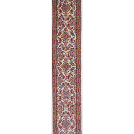 Kerman 3' 5" X 21' 1" Hand Knotted Wool Rug 3' 5" X 21' 1" (104 X 643) / Ivory / Wool