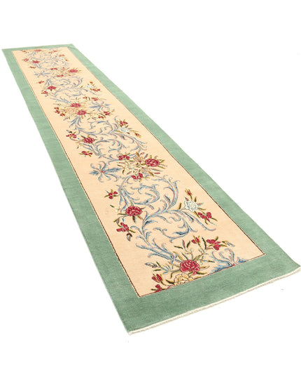 Kerman 3' 3" X 14' 2" Hand Knotted Wool Rug 3' 3" X 14' 2" (99 X 432) / Beige / Wool