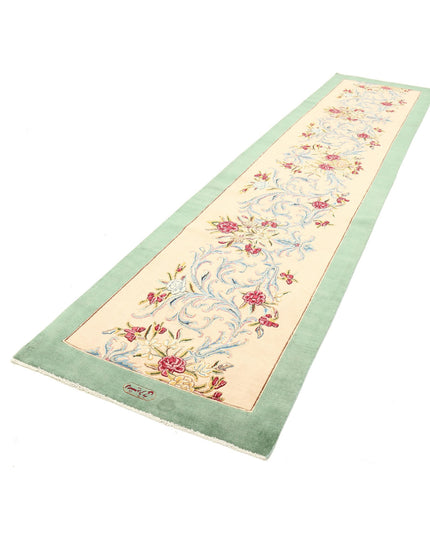 Kerman 3' 3" X 14' 2" Hand Knotted Wool Rug 3' 3" X 14' 2" (99 X 432) / Beige / Wool