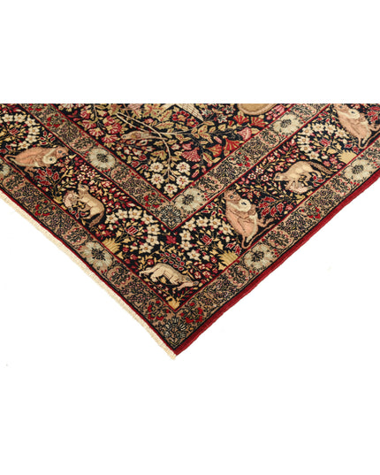 Kerman 4' 10" X 7' 5" Hand Knotted Wool Rug 4' 10" X 7' 5" (147 X 226) / Black / Wool
