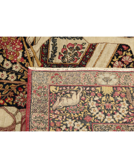 Kerman 4' 10" X 7' 5" Hand Knotted Wool Rug 4' 10" X 7' 5" (147 X 226) / Black / Wool