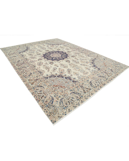 Kerman 9' 9" X 13' 2" Hand Knotted Wool Rug 9' 9" X 13' 2" (297 X 401) / Ivory / Wool