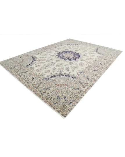 Kerman 9' 9" X 13' 2" Hand Knotted Wool Rug 9' 9" X 13' 2" (297 X 401) / Ivory / Wool