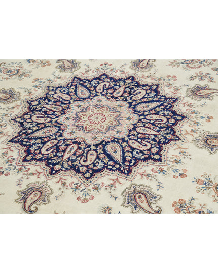 Kerman 9' 9" X 13' 2" Hand Knotted Wool Rug 9' 9" X 13' 2" (297 X 401) / Ivory / Wool