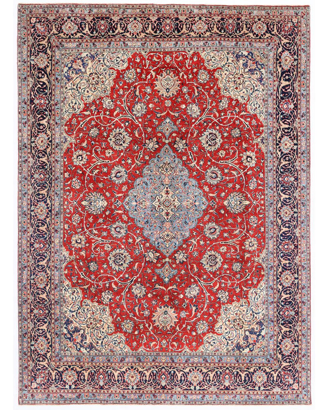 Kerman 9' 7" X 12' 7" Hand Knotted Wool Rug 9' 7" X 12' 7" (292 X 383) / Red / Wool