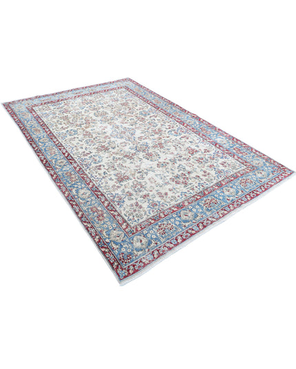 Kerman 5' 10" X 8' 6" Hand Knotted Wool Rug 5' 10" X 8' 6" (178 X 259) / Ivory / Wool