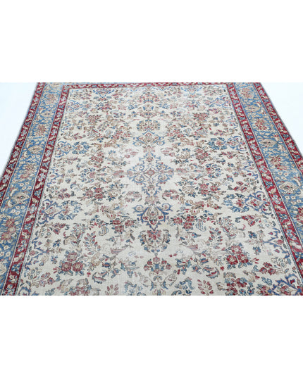 Kerman 5' 10" X 8' 6" Hand Knotted Wool Rug 5' 10" X 8' 6" (178 X 259) / Ivory / Wool
