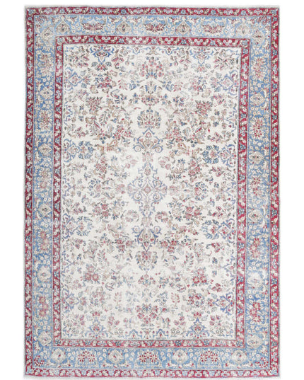 Kerman 5' 10" X 8' 6" Hand Knotted Wool Rug 5' 10" X 8' 6" (178 X 259) / Ivory / Wool