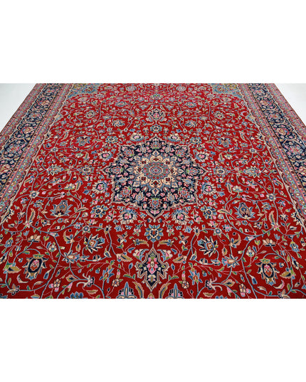 Kerman 9' 10" X 13' 8" Hand Knotted Wool Rug 9' 10" X 13' 8" (300 X 417) / Red / Wool