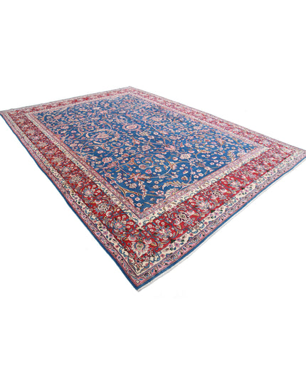 Kerman 9' 9" X 13' 5" Hand Knotted Wool Rug 9' 9" X 13' 5" (297 X 409) / Blue / Wool