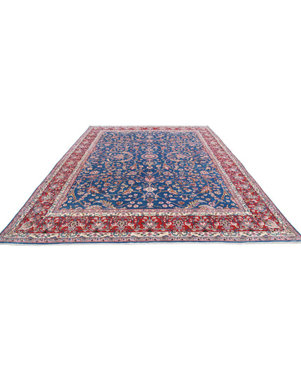 Kerman 9' 9" X 13' 5" Hand Knotted Wool Rug 9' 9" X 13' 5" (297 X 409) / Blue / Wool