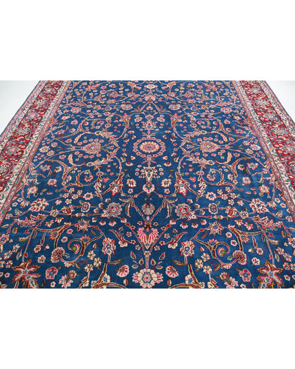 Kerman 9' 9" X 13' 5" Hand Knotted Wool Rug 9' 9" X 13' 5" (297 X 409) / Blue / Wool