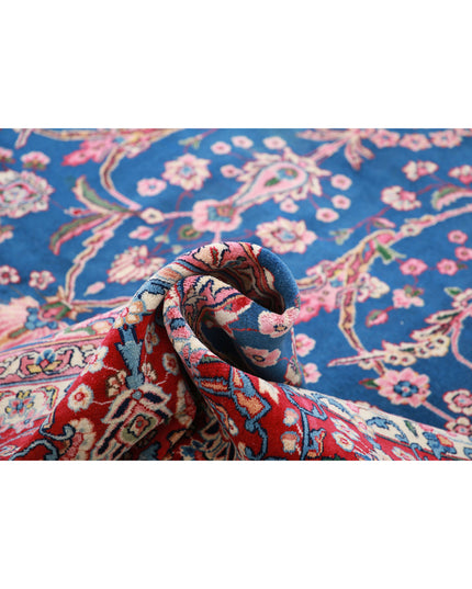 Kerman 9' 9" X 13' 5" Hand Knotted Wool Rug 9' 9" X 13' 5" (297 X 409) / Blue / Wool