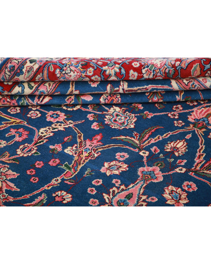 Kerman 9' 9" X 13' 5" Hand Knotted Wool Rug 9' 9" X 13' 5" (297 X 409) / Blue / Wool