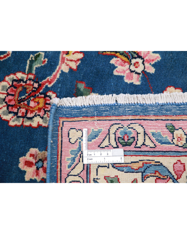 Kerman 9' 9" X 13' 5" Hand Knotted Wool Rug 9' 9" X 13' 5" (297 X 409) / Blue / Wool