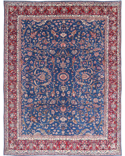 Kerman 9' 9" X 13' 5" Hand Knotted Wool Rug 9' 9" X 13' 5" (297 X 409) / Blue / Wool