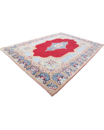 Kerman 9' 8" X 13' 4" Hand Knotted Wool Rug 9' 8" X 13' 4" (295 X 406) / Red / Wool