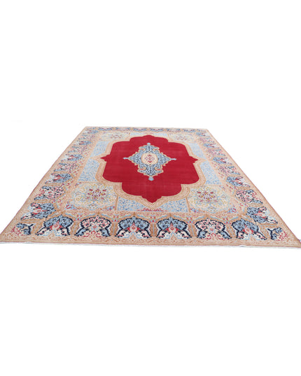 Kerman 9' 8" X 13' 4" Hand Knotted Wool Rug 9' 8" X 13' 4" (295 X 406) / Red / Wool