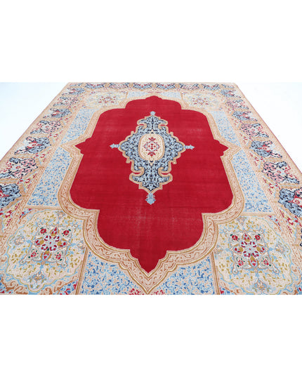 Kerman 9' 8" X 13' 4" Hand Knotted Wool Rug 9' 8" X 13' 4" (295 X 406) / Red / Wool