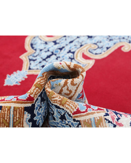 Kerman 9' 8" X 13' 4" Hand Knotted Wool Rug 9' 8" X 13' 4" (295 X 406) / Red / Wool