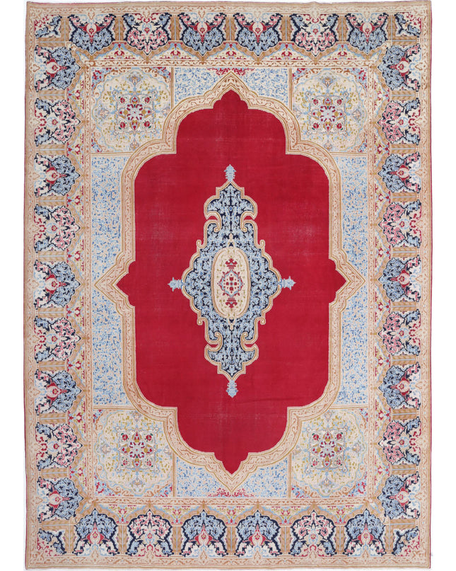 Kerman 9' 8" X 13' 4" Hand Knotted Wool Rug 9' 8" X 13' 4" (295 X 406) / Red / Wool