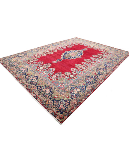 Kerman 9' 11" X 13' 9" Hand Knotted Wool Rug 9' 11" X 13' 9" (302 X 419) / Red / Wool