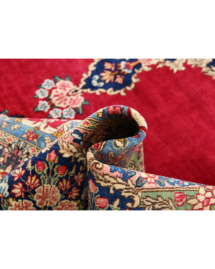 Kerman 9' 11" X 13' 9" Hand Knotted Wool Rug 9' 11" X 13' 9" (302 X 419) / Red / Wool