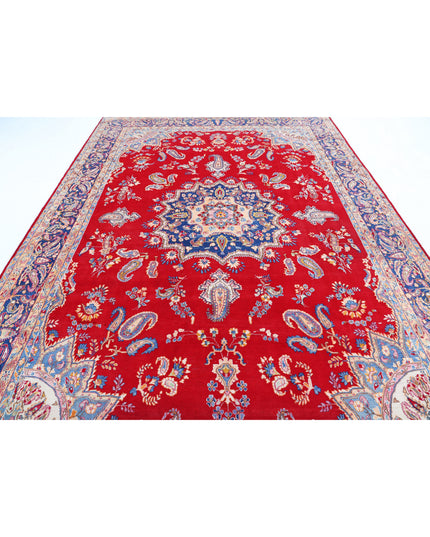 Kerman 8' 5" X 12' 7" Hand Knotted Wool Rug 8' 5" X 12' 7" (257 X 383) / Red / Wool